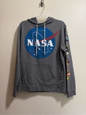 NASA - Men's Gray Logo Hoodie Sweatshirt Size Small